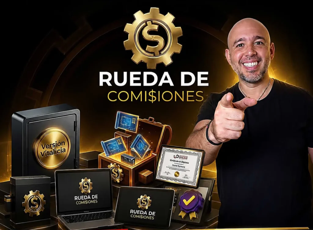 Curso Rueda de Comisiones de Marcos Araujo, programa de marketing de afiliados basado en lanzamientos semanales.