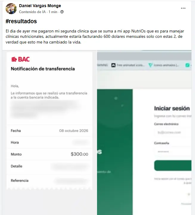Testimonio de alumno de Rentas Inteligentes con ingresos de una app creada con IA